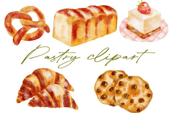 Bakery Watercolor Clipart: A Sweet Touch for Your Projects