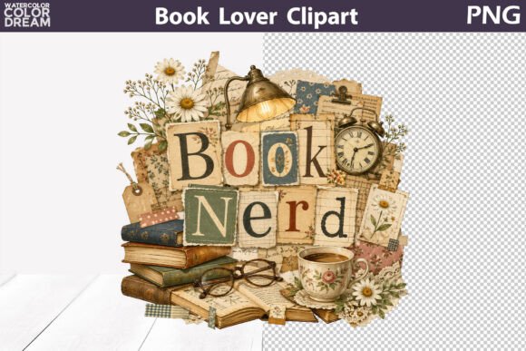 Book Nerd Clipart: Crafting Cozy, Nostalgic Designs
