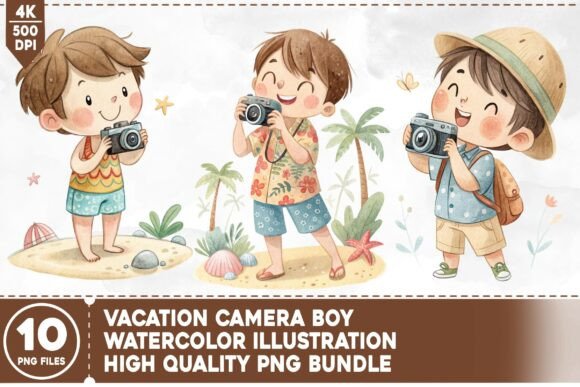 Creative Freedom with the Vacation Camera Boy PNG Bundle