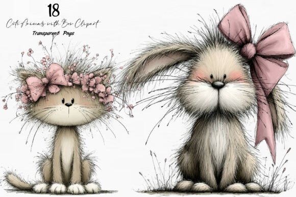 Designing with Delight: Using Cute Animals with Bow Clipart