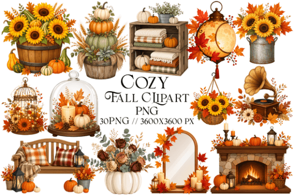 Embrace Autumn's Charm with Cozy Fall Clipart PNG