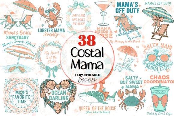 Embrace the Coastal Mama Vibe with Peach Coastal Mama Beach Mom Quotes