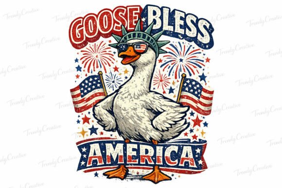 Goose Bless America USA PNG: A Patriotic Design Asset