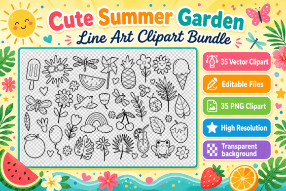 Infuse Summer Joy into Every Project with This Garden Clipart Bundle