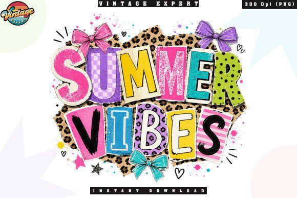 Leopard Summer Vibes Patchwork PNG: Your Go-To Summer Design Asset
