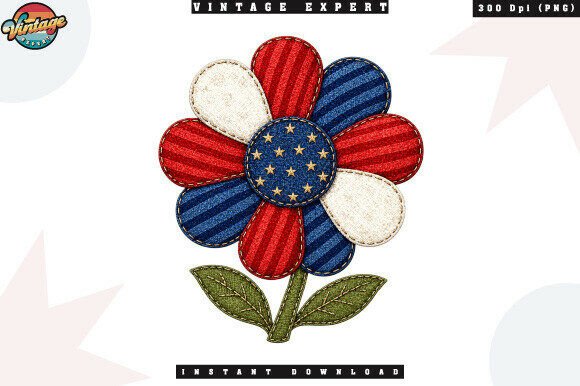 Patriotic Flower Patchwork PNG: A Designer's Guide to Americana Charm