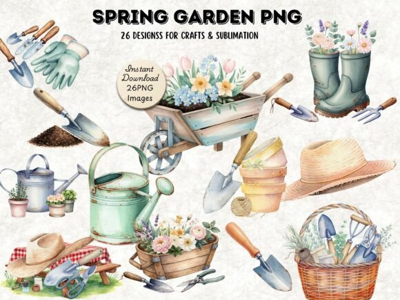 Spring Garden Clipart PNG Bundle Set: A Breath of Fresh Air for Your Projects