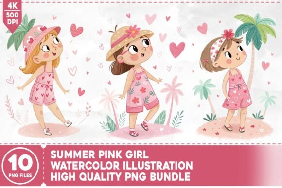 Summer Pink Girl Watercolor Bundle: A Guide for Creators