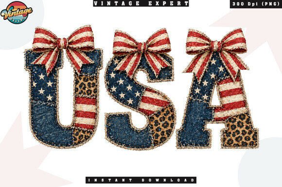 Unleash Americana: The Vintage Patriotic USA Patchwork PNG