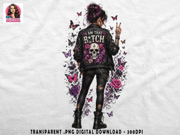 Unleash Dark Glamour: I Am That B*tch Gothic PNG