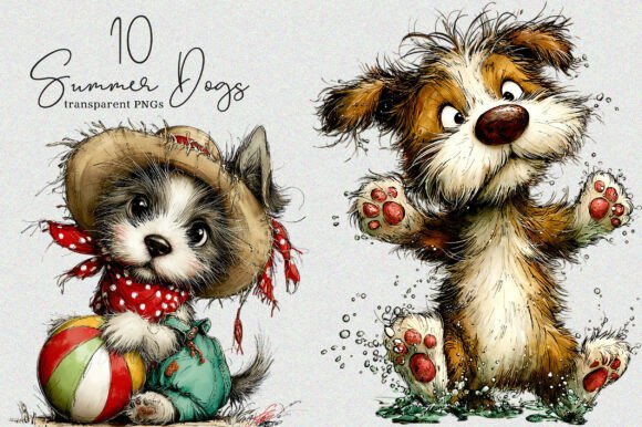 Whimsical Summer Dogs Clipart Bundle: Creative Guide